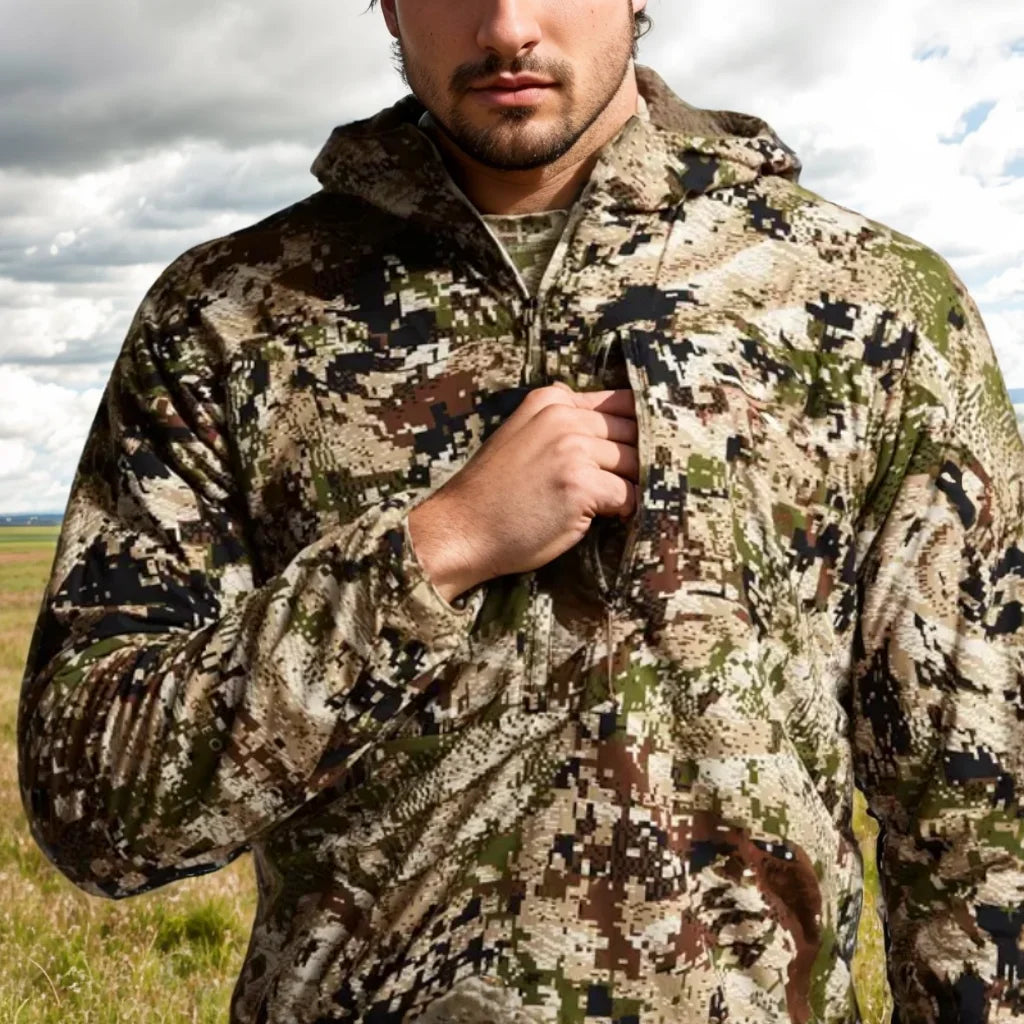 High Quality Ambient Hoodie Fishing Hunting Apparel Gear Wear Outdoor Camo Hoodie Spring Fall Fleece Lining Jacket Clothes