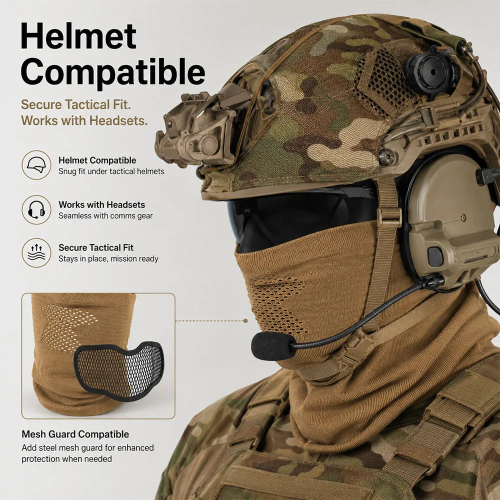 Tactical Protective Steel Mesh Face Mask  Breathable Knit Neck Gaiter for Wargame Cosplay Shooting Outdoor Combat Training Gear