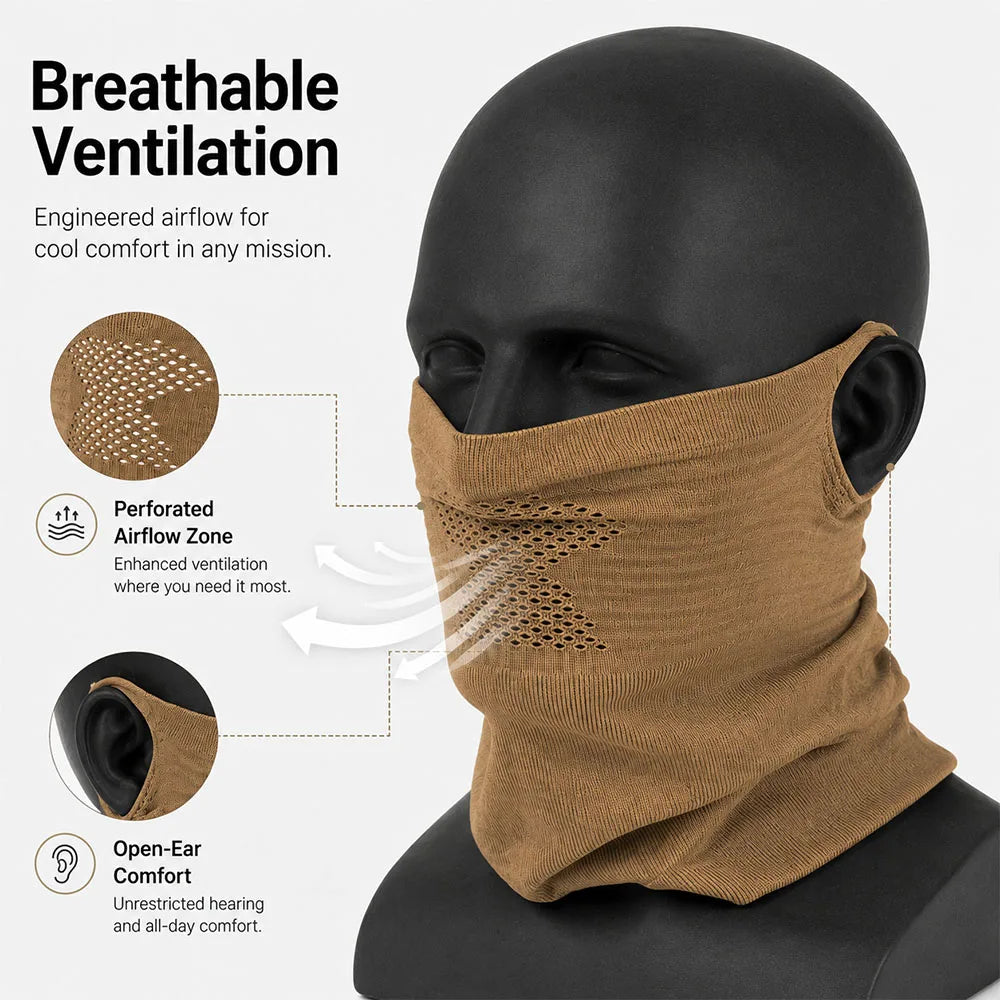 Tactical Protective Steel Mesh Face Mask  Breathable Knit Neck Gaiter for Wargame Cosplay Shooting Outdoor Combat Training Gear